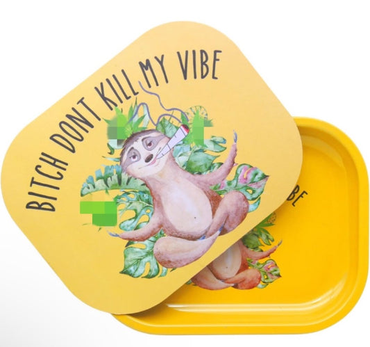 Sloth Vibe Rolling Tray w/ Magnetic Lid