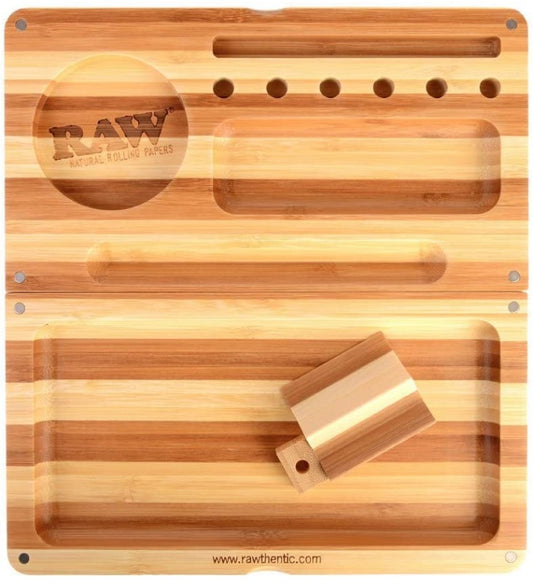 RAW Backflip Bamboo Magnet Rolling Tray (Limited Edition Striped)